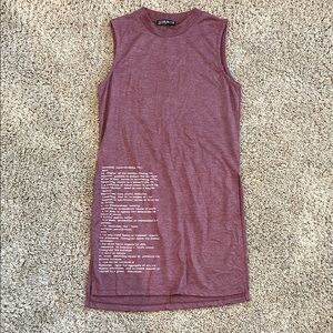 Sleeveless Maroon Tunic with Text Print
